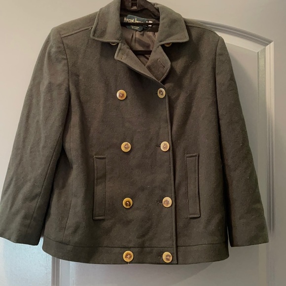Harve Bernard Green Wool Pea Coat size 8! - Picture 1 of 3